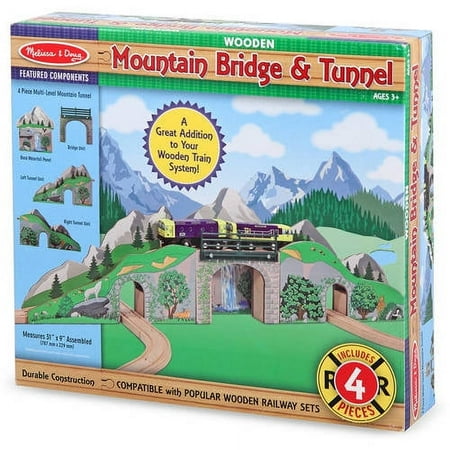Melissa & Doug Mountain Bridge & Tunnel Play Train Set