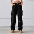 thumbnail image 4 of YTDSCS Womens Cargo Pants with Multi Washed Sweatpants Spring Fall Casual Jeans Trousers Cargopants for Women's S-2XL, 4 of 7
