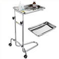 thumbnail image 1 of Yescom Mobile Mayo Stand with 2 Pcs Trays Adjustable Height 31" -50" Stainless Steel Lockable Wheels Cart, 1 of 9