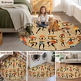 thumbnail image 5 of Brown Boho Round Area Rug 3.3 FT, Non Slip Small Entryway Kitchen Mat, Farmhouse Vintage Ethnic African Women Washable Soft Circular Rug Non-Shedding Door Mat for Bathroom Playroom Kids Room, 5 of 9