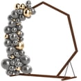 thumbnail image 1 of Outsunny 7FT Wedding Arch, Heptagon Wooden Arch for Ceremony, Brown, 1 of 10