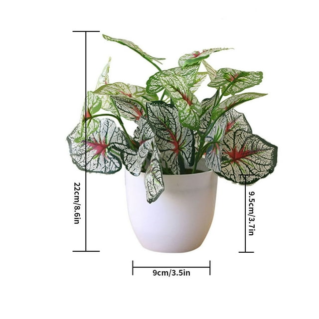 Artificial Potted Plant Leaf Simulation Leaves Home Office Desktop Greenery Decoration