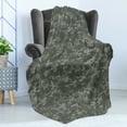 thumbnail image 4 of Camouflage Soft Flannel Fleece Blanket, Monochrome Attire Pattern Concealing Hiding in the Woods Themed Print, Cozy Plush for Indoor and Outdoor Use, 70" x 90", Army Green Sage Green, by Ambesonne, 4 of 5
