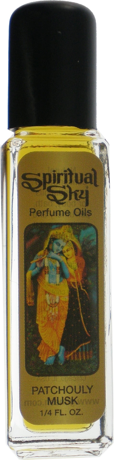 Spiritual Sky Patchouli-Musk Scented Perfume Oil [Pack of 4 - Regular Cap - Gold - 1/4 oz.]