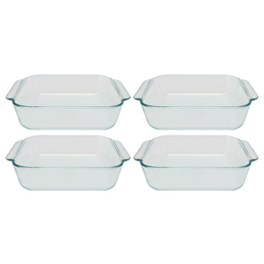 Pyrex 222 2-Quart Square Clear Glass Casserole Baking Dish (4-Pack)