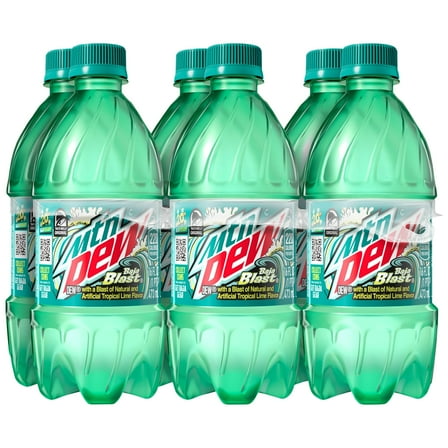 Mountain Dew Baja Blast Soda, 16.9Oz Bottles, 6 Pack Packaging May Vary