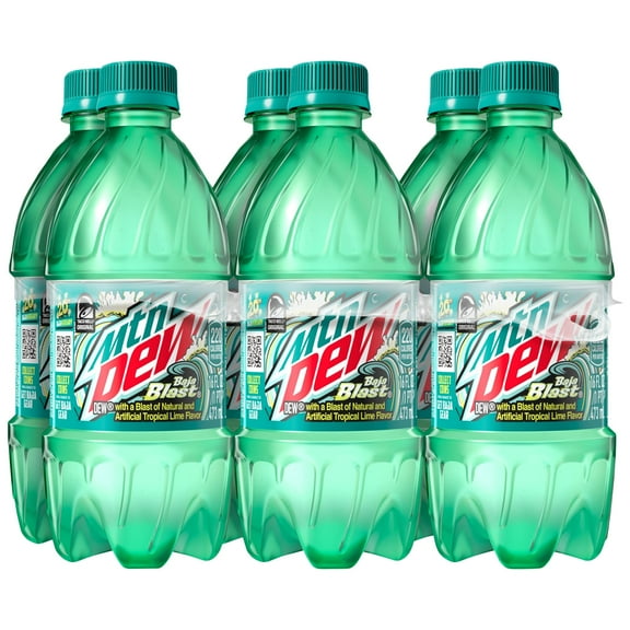 Mountain Dew Baja Blast Soda, 16.9Oz Bottles, 6 Pack Packaging May Vary