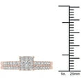 thumbnail image 4 of 1/2 Carat T.W. Diamond 10kt Rose Gold Square-Shape Cluster Engagement Ring Set, 4 of 5