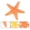 Orange, variant on Sky Blue Realistic Simulation Sky Blue Sea Starfish Model Solid Pvc Figure Educational Marine Animal Toy For Kids