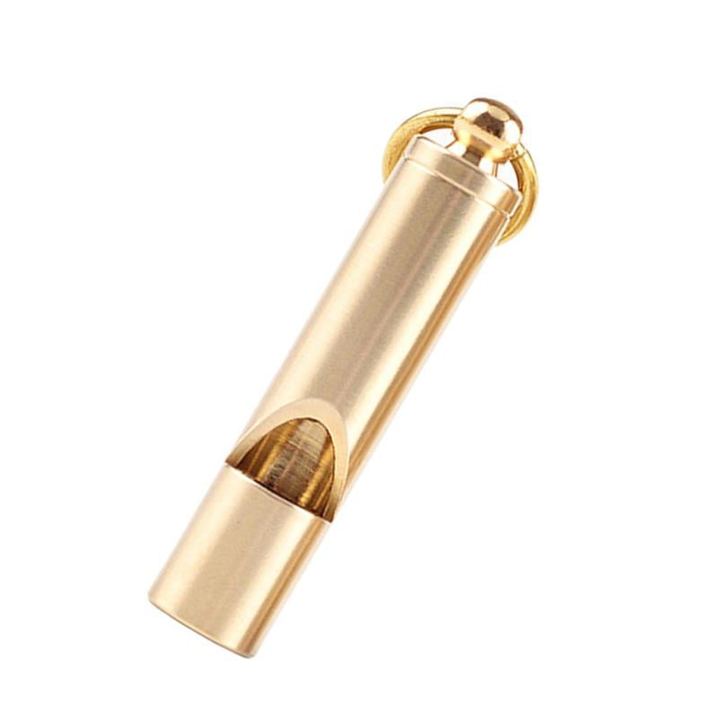Solid Brass Whistle DIY Gear Key Ring Chain Charm Pendants Craft Accessory 