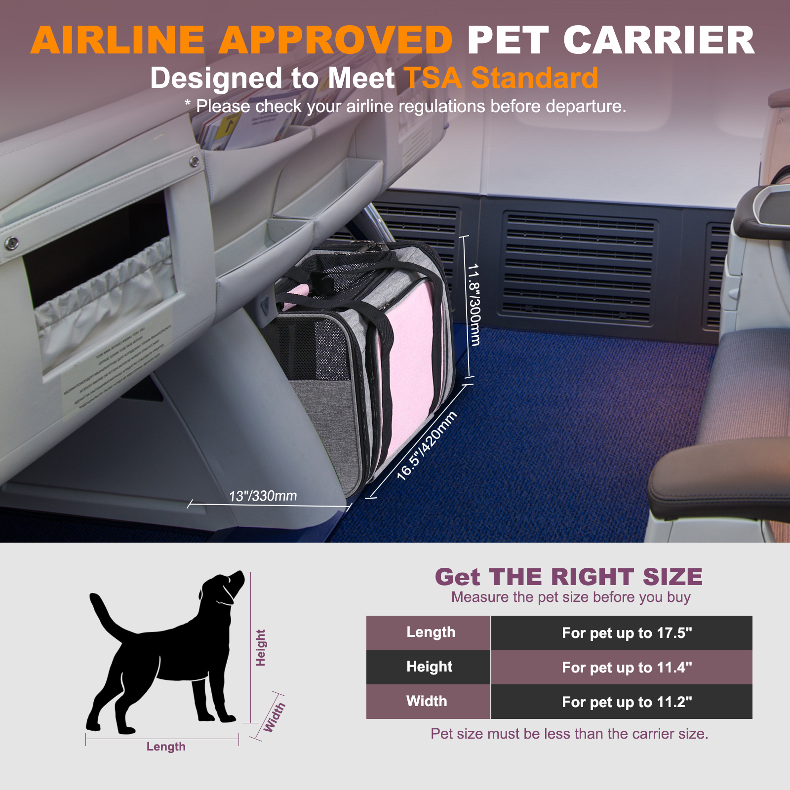 BEBANG Rolling Pet Carrier with Wheels, Airline Approved photo 4