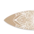 thumbnail image 2 of Benjara Wooden Surfboard Wall Art with Medallion Print- Brown and White, 2 of 6