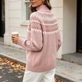 thumbnail image 4 of Women's Fair Isle Sweater Mock Neck Long Sleeve Loose Fit Casual Pullover Top, 4 of 8
