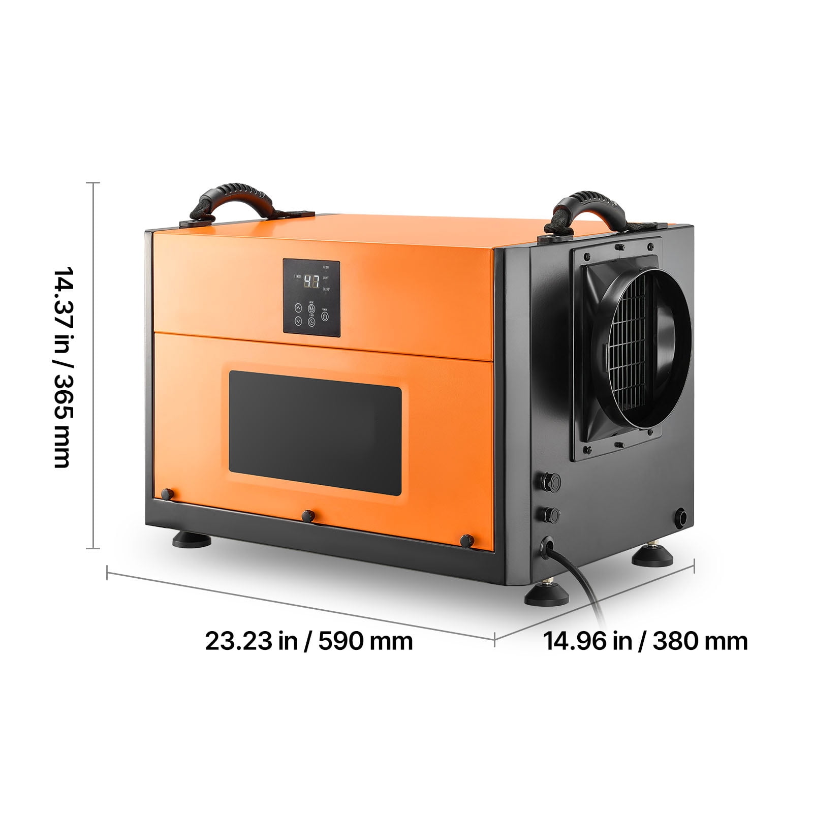 KFFKFF 156 Pints Commercial Dehumidifier with Drain Hose, Portable Industrial Dehumidifier for Basements and Storage Rooms, Auto Defrost and Continuous Drainage, Durable Steel Construction