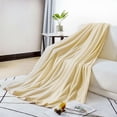 thumbnail image 3 of All Season Soft Lightweight Flannel Fleece Blankets for Couch or Bed  Beige Full, 3 of 7