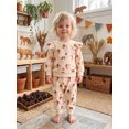 thumbnail image 4 of Conjunto de sudadera y pantalón deportivo para bebé niña pequeña para el Día de Acción de Gracias: sudadera con lazo de pavo y pantalón deportivo., 4 of 9