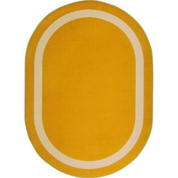 Kid Essentials Portrait Round Misc Solid Color Area Rugs  02 Goldenrod - 5 ft. 4 in.