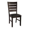thumbnail image 7 of Contemporary Solid Clean Lines Dining 5pc Set Table with Self-Storing Leaf 1 Bench 4 Side Chairs Dark Oak Finish Furniture, 7 of 7