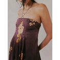 thumbnail image 2 of Women'S Floral Maxi Dress Sleeveless Backless A-Line Long Flowing Dress Hollow Back Spaghetti Strap Sundress Brown M, 2 of 6
