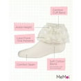 thumbnail image 3 of MeMoi Petite Floral Lace Cotton Blend Anklet Socks - Girls - Female, 10, Winter White, 3 of 7