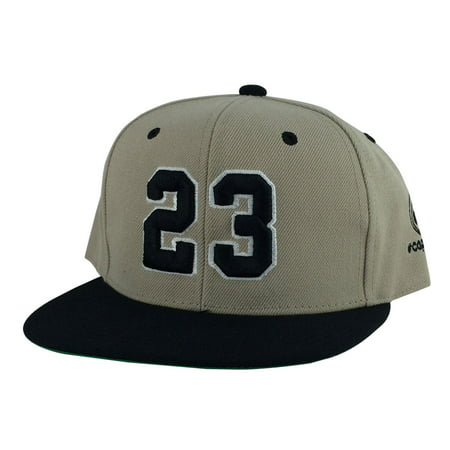 Player Jersey Number #23 2Tone Snapback Hat Cap x Air Jordan - Light Brown