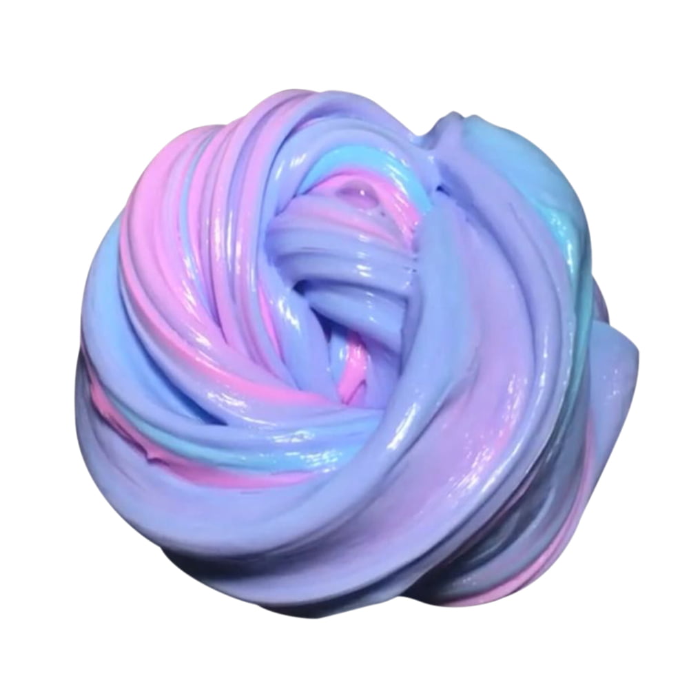 Blue Fluffy slime 4 oz Fluffy Floam stretchy Sensory Toy Stress Relief 