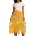 thumbnail image 3 of XIAONU Light Up Illuminated Skirt For Women Tiered Asymmetrical Hem Sheer Skirt Glowing Festival Performance Skirts, 3 of 4