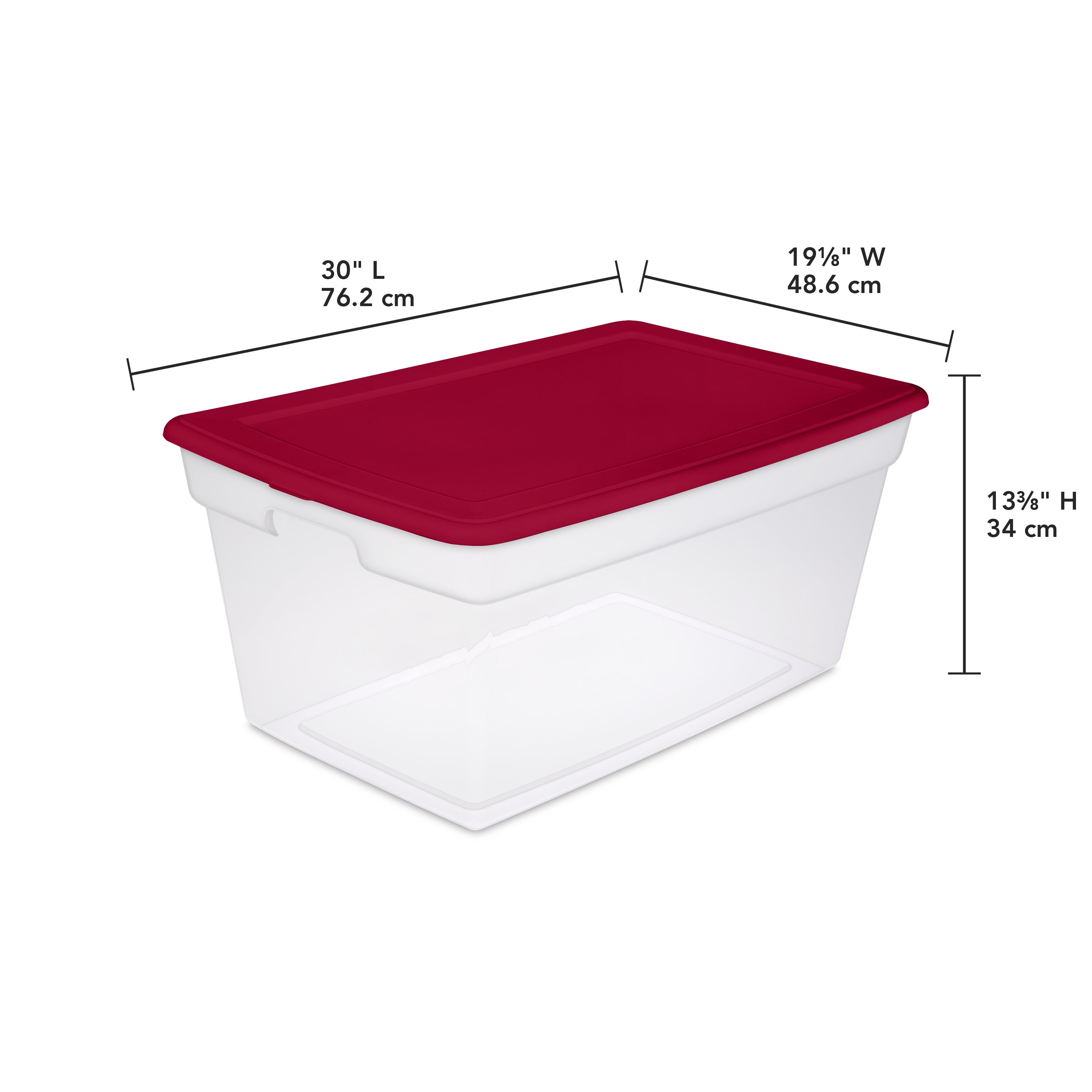Sterilite 90 Qt. Storage Box Plastic Infra Red Walmart