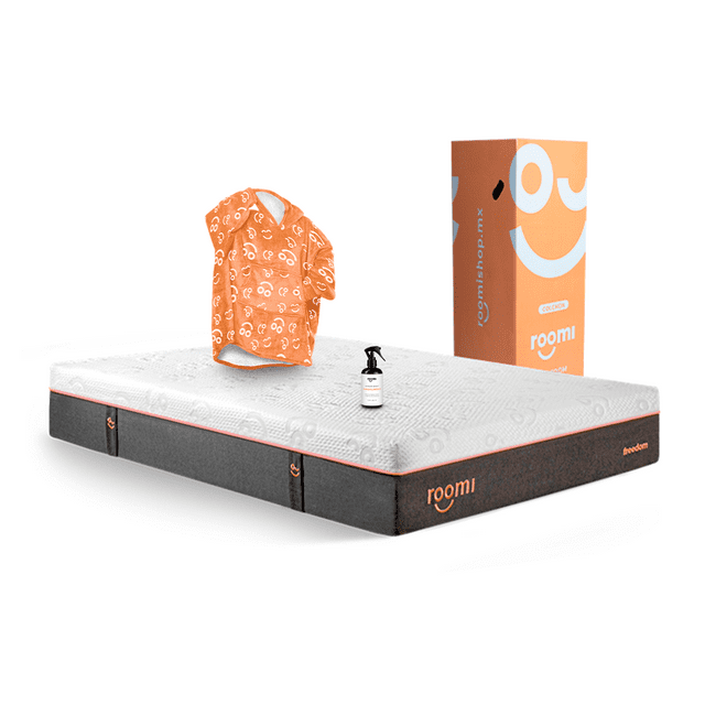 Colchón Queen Size Roomi Freedom Más Coomfi Naranja Adulto Unitalla y Aromatizante Sandalo