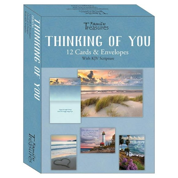 Family Treasures Wholesale 256566 Boxed - Card Thinking of You-Coastal - Box of 12