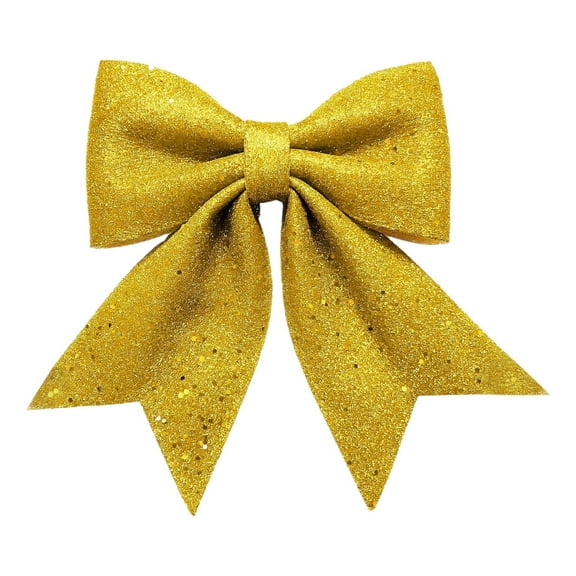 Christmas Bow Decorations,Christmas Tree Bows,Red Wreath Bows Christmas Tree Decor,Wreaths Ornaments Sequin Ties Xmas Decoration Bows for Home Holiday Party Gift Wrapping(Gold1)