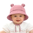 thumbnail image 4 of BOBOGOJP Baby Summer Sun Hat Infant Boys Girls Outdoor Breathable Hat Toddler Medical Cotton Yarn Bucket Hats, 4 of 7