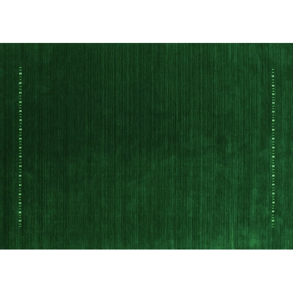 Ahgly Company Indoor Rectangle Abstract Green Contemporary Area Rugs, 7' x 10'