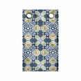 thumbnail image 1 of Azulejo Hanging Pocket Organizer, Portuguese Ceramic Like Tiles Motif with Ottoman Ethnic Pattern, Printed Polyester Storage Bag with Pockets, 9" x 16", Pale Orange and Petrol Blue, 1 of 2