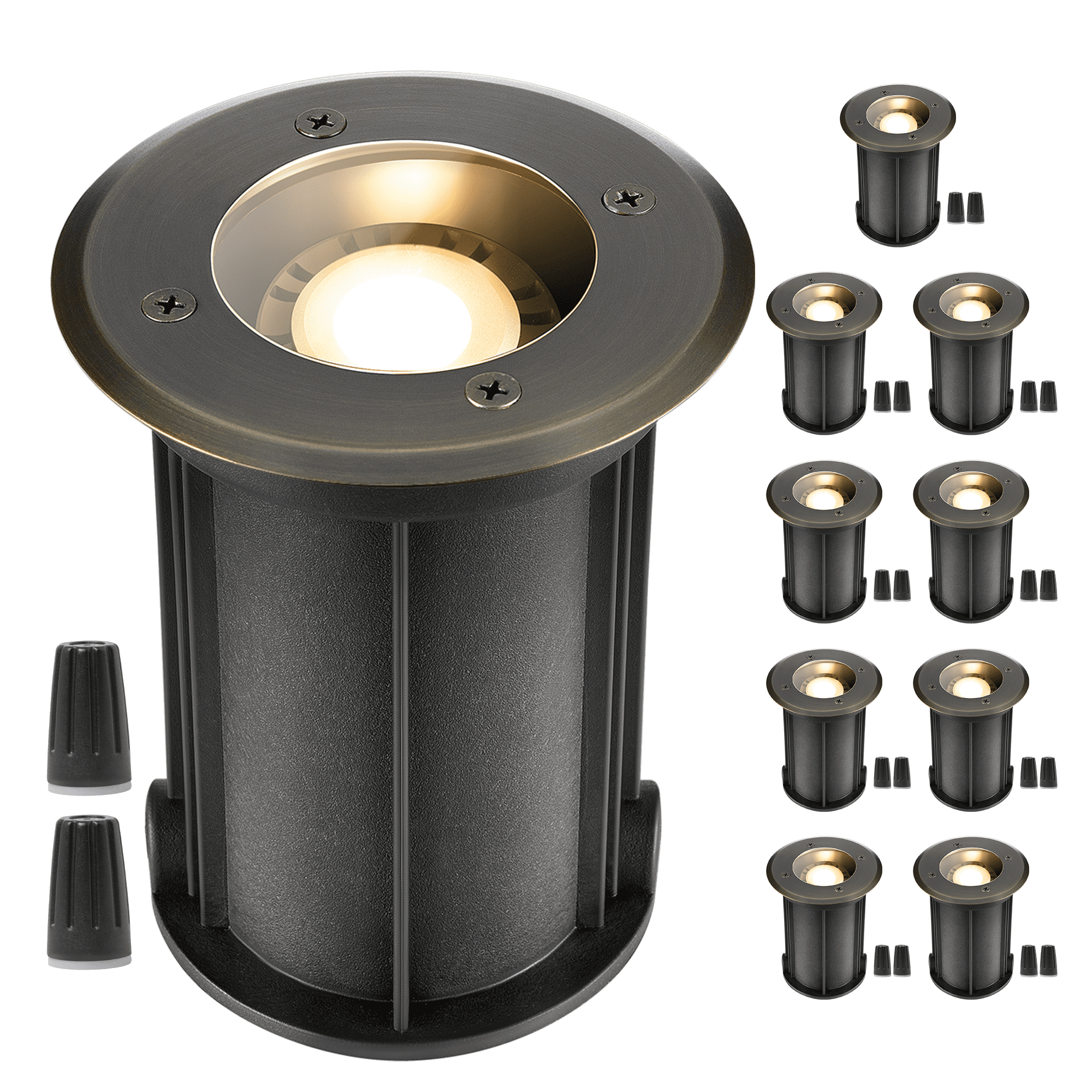 Gardenreet Brass Low Voltage Landscape Well Lights, 12V LED Outdoor