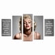 thumbnail image 1 of Cuadro Decorativo Marilyn Monroe Cine Juego De 5 Piezas 150x80cm Ideal Para Sala Oficina Frases Motivacionales, 1 of 5
