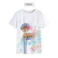 thumbnail image 3 of HUBERY Women Dandelion Printed Tie-Dye Round Neck Short Sleeve Top, 3 of 4