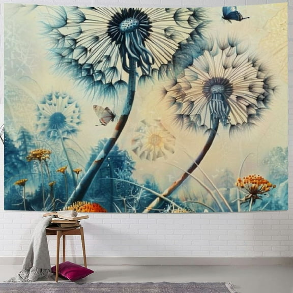 Autua Dandelion Butterfly Tree Tapestry Wall Hanging Unique Style for Home Decor Living Room Bedroom Apartment Farmhouse Dorm 40x30inch