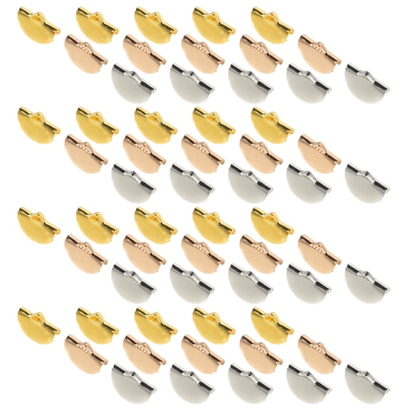 DECOMELODY 150Pcs Ribbon Crimp Clamp Ends Assorted Color Fan Shaped Fasteners For Diy Enthusiasts Crafting Projects