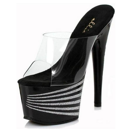 

Ellie Shoes E-709-Space 7 Inch Womens Glitter Mule. 6 / Clear