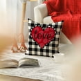 thumbnail image 7 of Sm:)e Buffalo Plaid Love Heart Valentines Day Throw Pillow Cover Set of 2, 18x18 Inch, 7 of 7