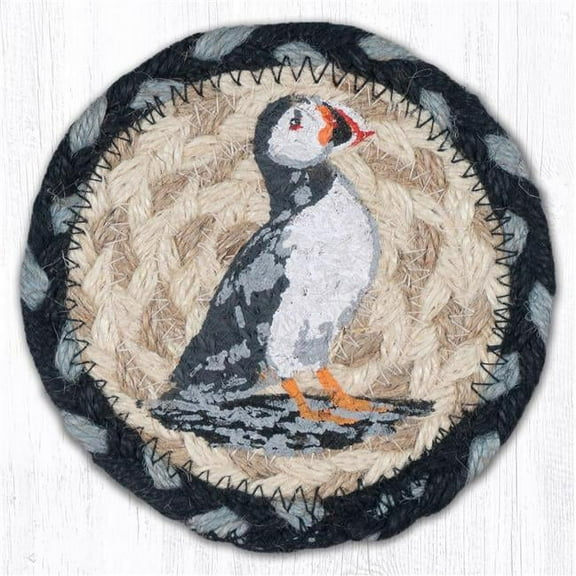 Capitol 31-IC701P 5 x 5 in. Puffin Printed Coaster Round Rug, Multi Color