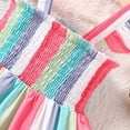 thumbnail image 5 of FLMEI Toddler Baby Kids Girls Dresses Suspenders Summer Dress Casual Clothes Rainbow Stripe Dresses for 1-6 Years, 5 of 9