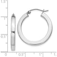 thumbnail image 5 of Sterling Silver Rhodium-Plated 3X25mm Square Tube Hoop Earrings (26 X 24) Made In Mexico qe824, 5 of 6