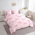 thumbnail image 2 of Erosebridal Cartoon Flowers Bow Tie Twin Bedding Sets 7-Piece for Girls Women,Japanese Style Cherry Blossoms Bedding Comforter Set for Kids Teens,Pink Reversible,Luxury Bedroom Decor, 2 of 6