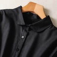 thumbnail image 4 of Dvprdro Collared Short Sleeve Cotton Linen Midi Dress for Women Slim Fit A Line Summer Office Solid, 4 of 5