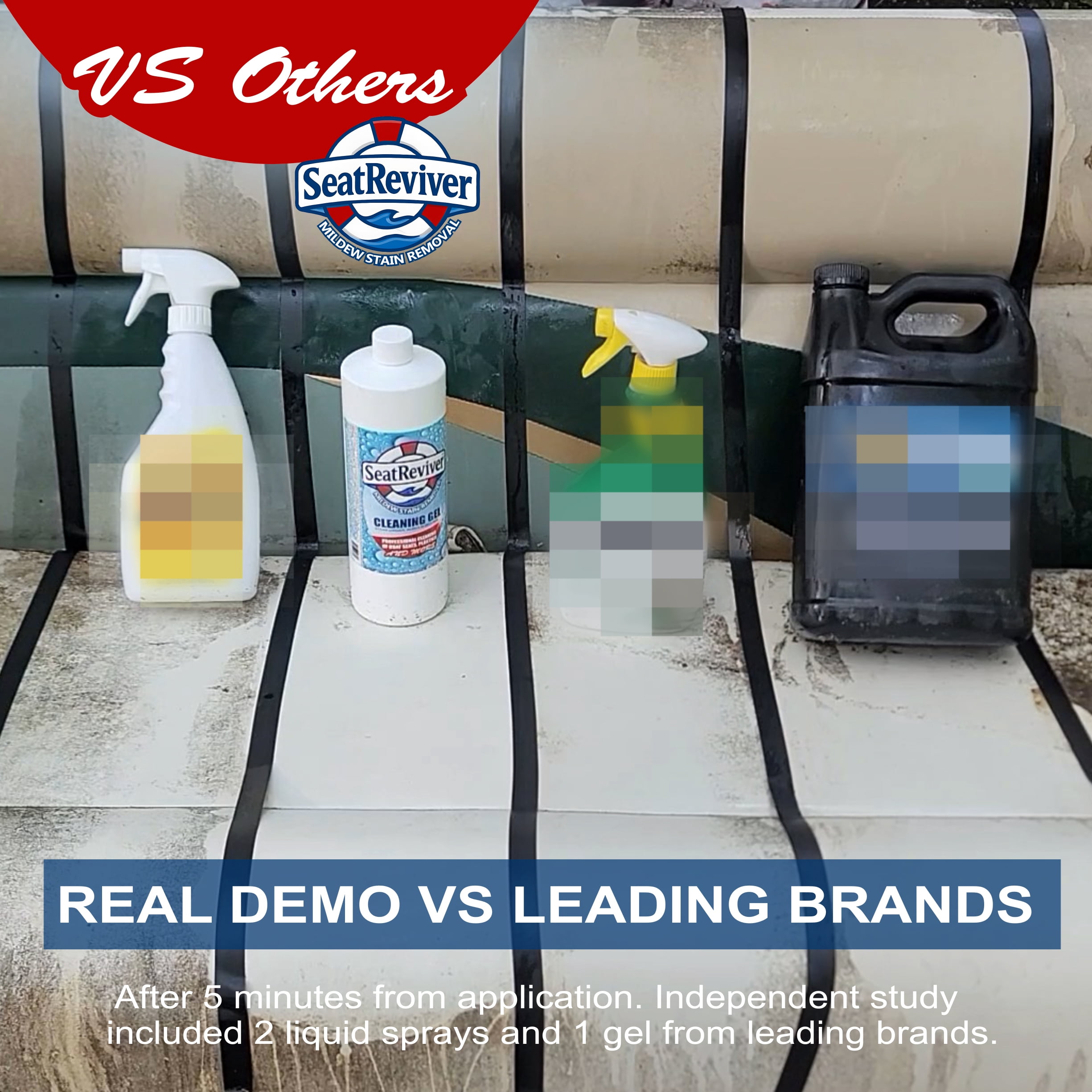 Seat Reviver Mildew Stain Remover for Boat Seats, Vinyl, Plastic, 32oz
