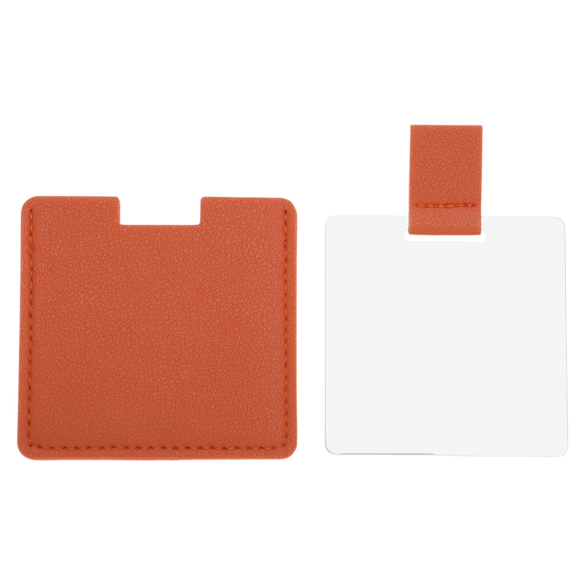 Unique Bargains 1 Pc Square Shape Makeup Mirror Orange