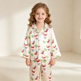thumbnail image 5 of Wenfanal Toddler Pajama Set Baby Christmas Pajama Set Cartoon Christmas Tree Bow Print Loungewear 2pcs Set Size 3-4Years,Green, 5 of 9