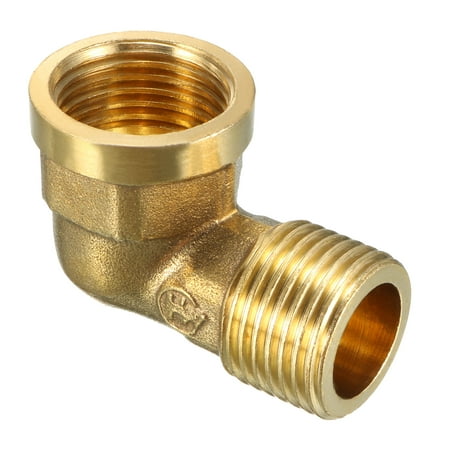 - Brass Elbow Pipe Fitting 90 Degree 1/2PT Male x 1/2 PT Female Coupler